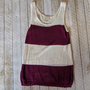 Crimson Striped Sleeveless Top - Alabama Roll Tide